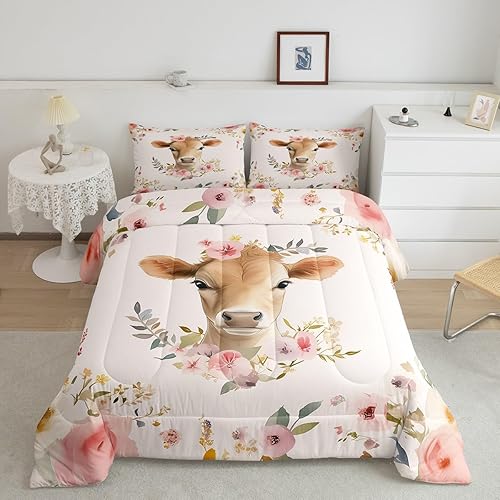 Miniatura 3 de Erosebridal Juego de edredón de vaca de las tierras altas, juego de ropa de cama de vaca de las tierras altas, juego de edredón de ganado toro de