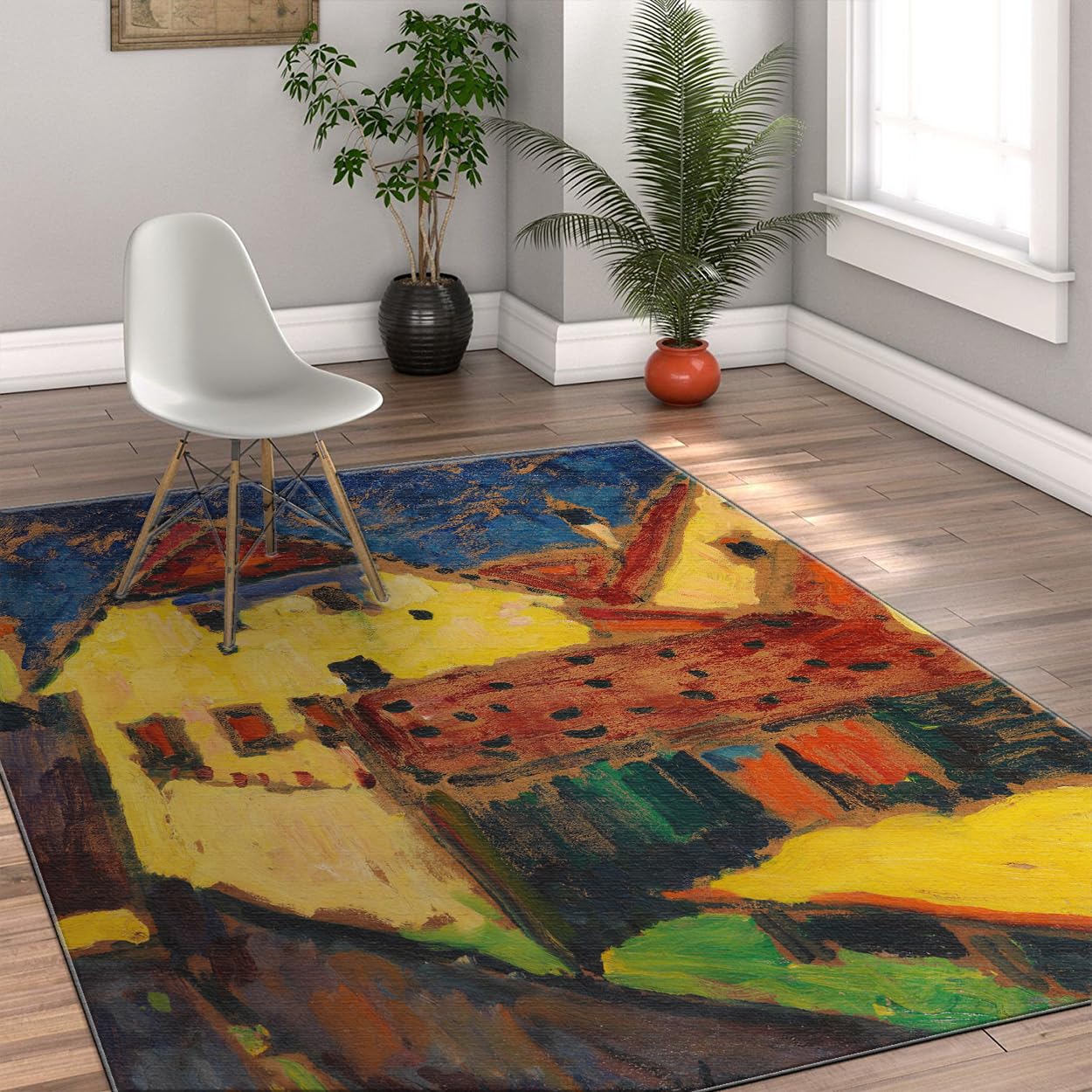 Tapis 180x270cm lavable pour salle à manger fin et antidérapant contre les taches