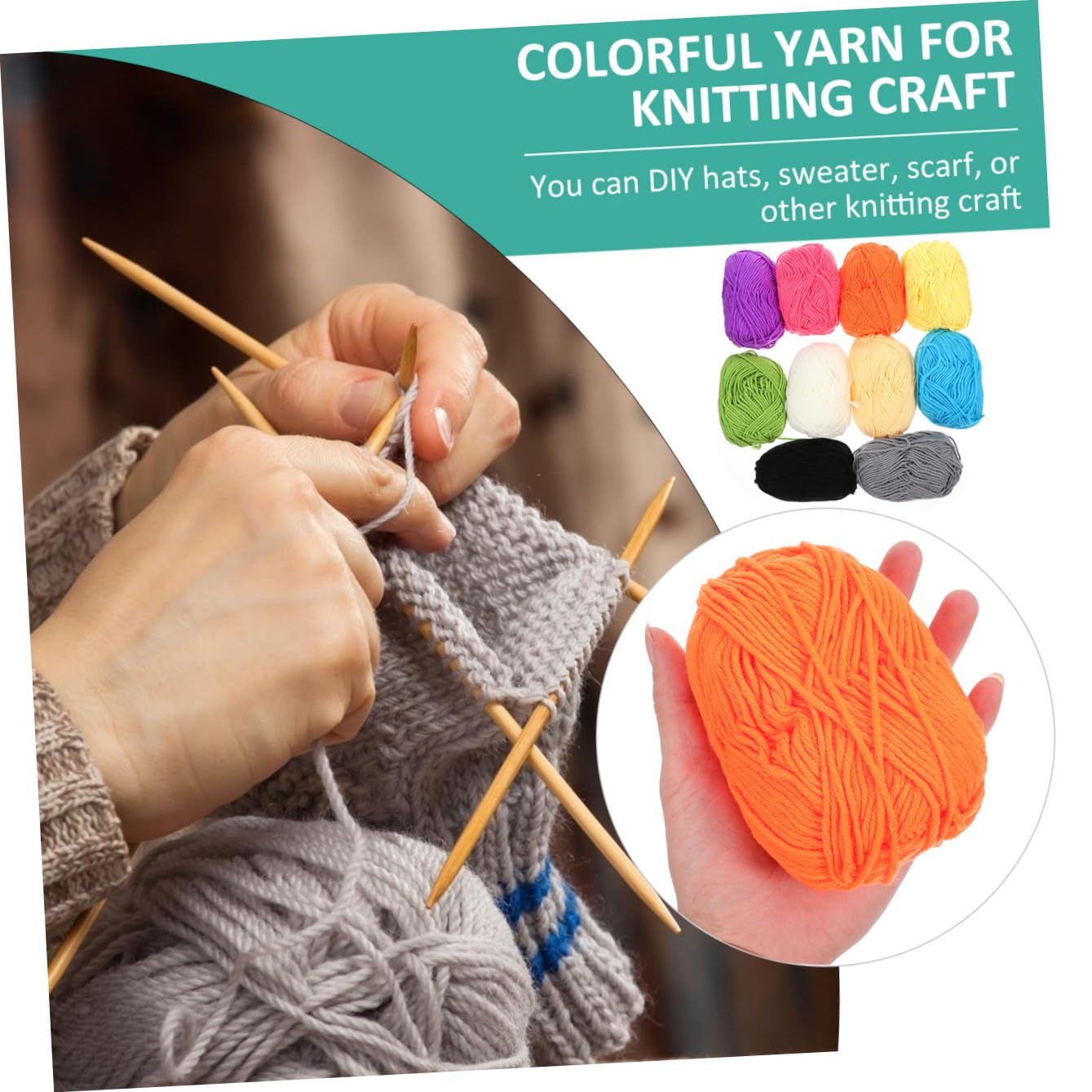 10pezzi Filato di Cotone Gomitoli Colorati per Lavori Maglia e Uncinetto Delicato per Creazioni Artigianali e Accessori Fatti Mano