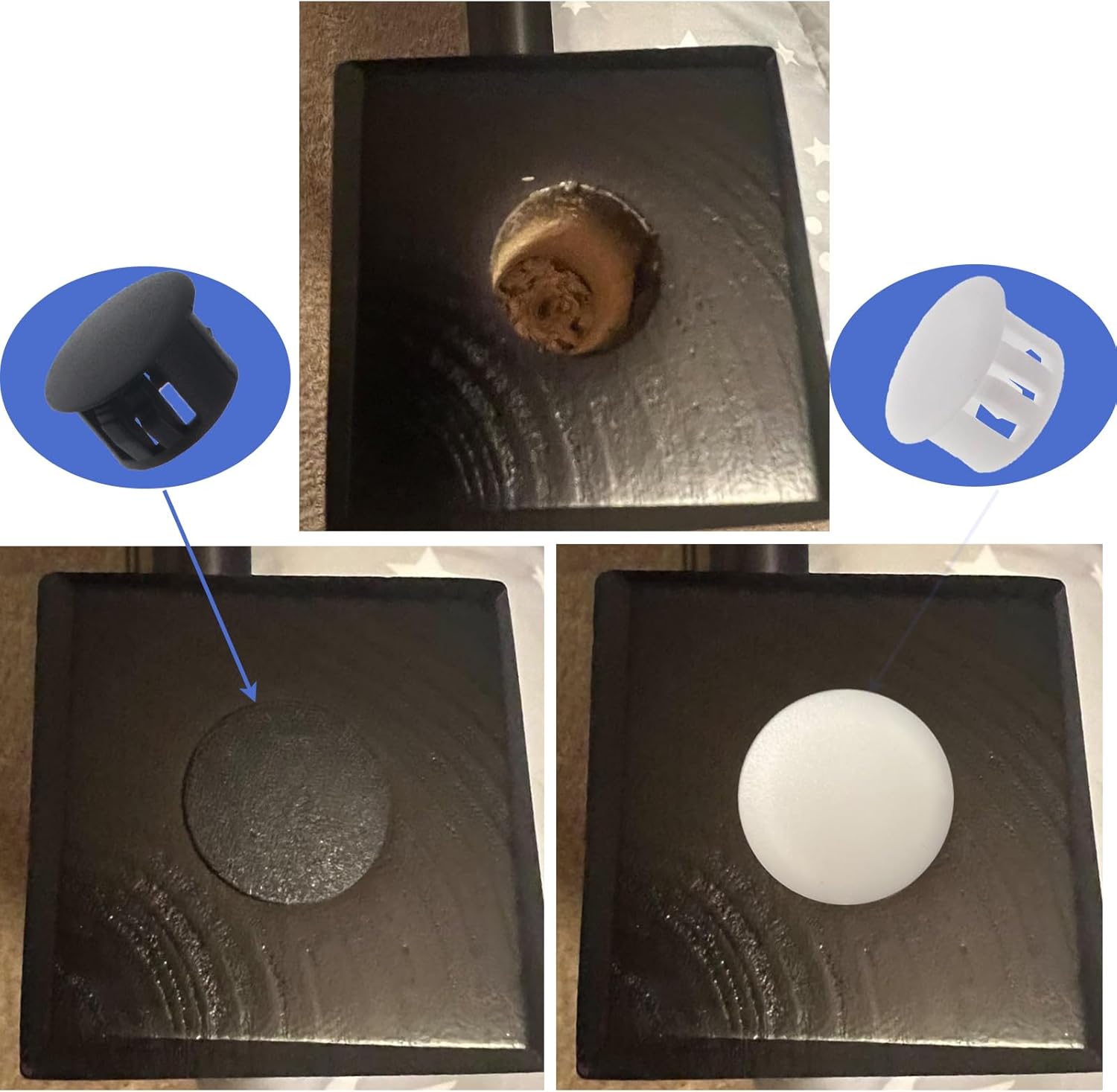 50 Pcs Plastic Flush Type Hole Plugs, 1/2"(13mm) Snap in Locking Hole Screw Protection Cap Cover Plugs Fastener Covers for Furniture Cabinet Shelf Hole Decor(White)