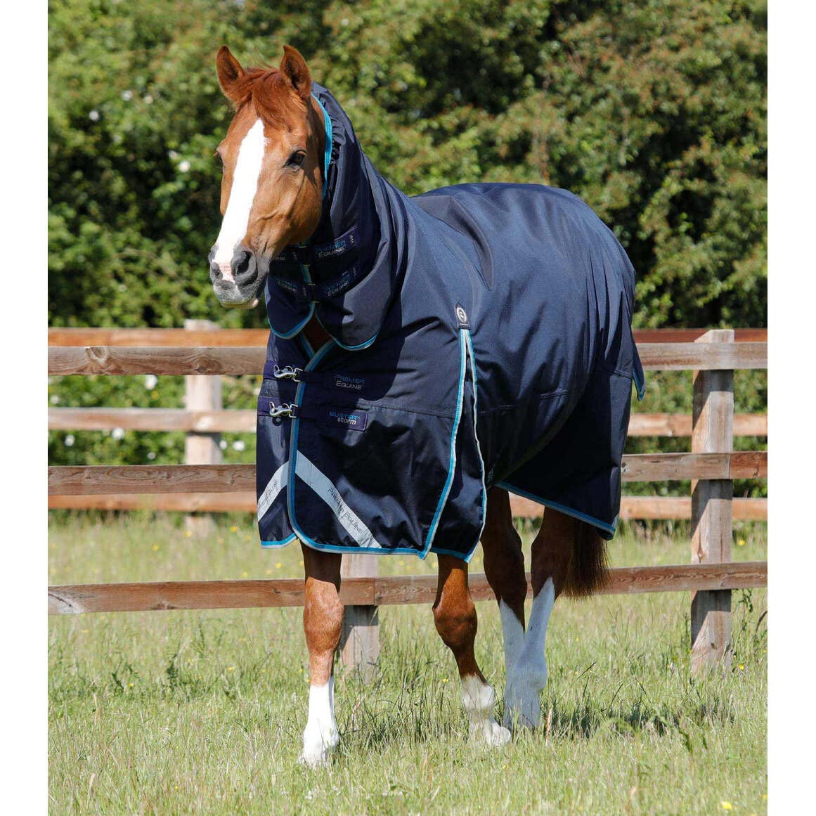 Coperta impermeabile per cavalli con copricollo Premier Equine Buster Storm 100 g