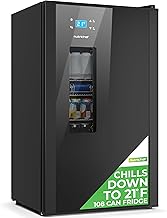 NutriChef Beer Fridge 108 Can Capacity | Freestanding Beverage Refrigerator with Glass Door for Beer & Soda | Adjustable T...