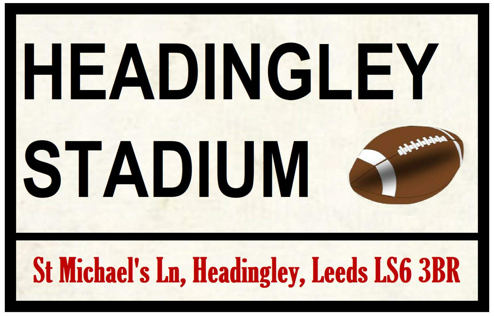 Inga Rugby Road Street Signs (Headingley Stadium) Street Metal Tin Sign/Retro Decor Plaque 8X12 inch