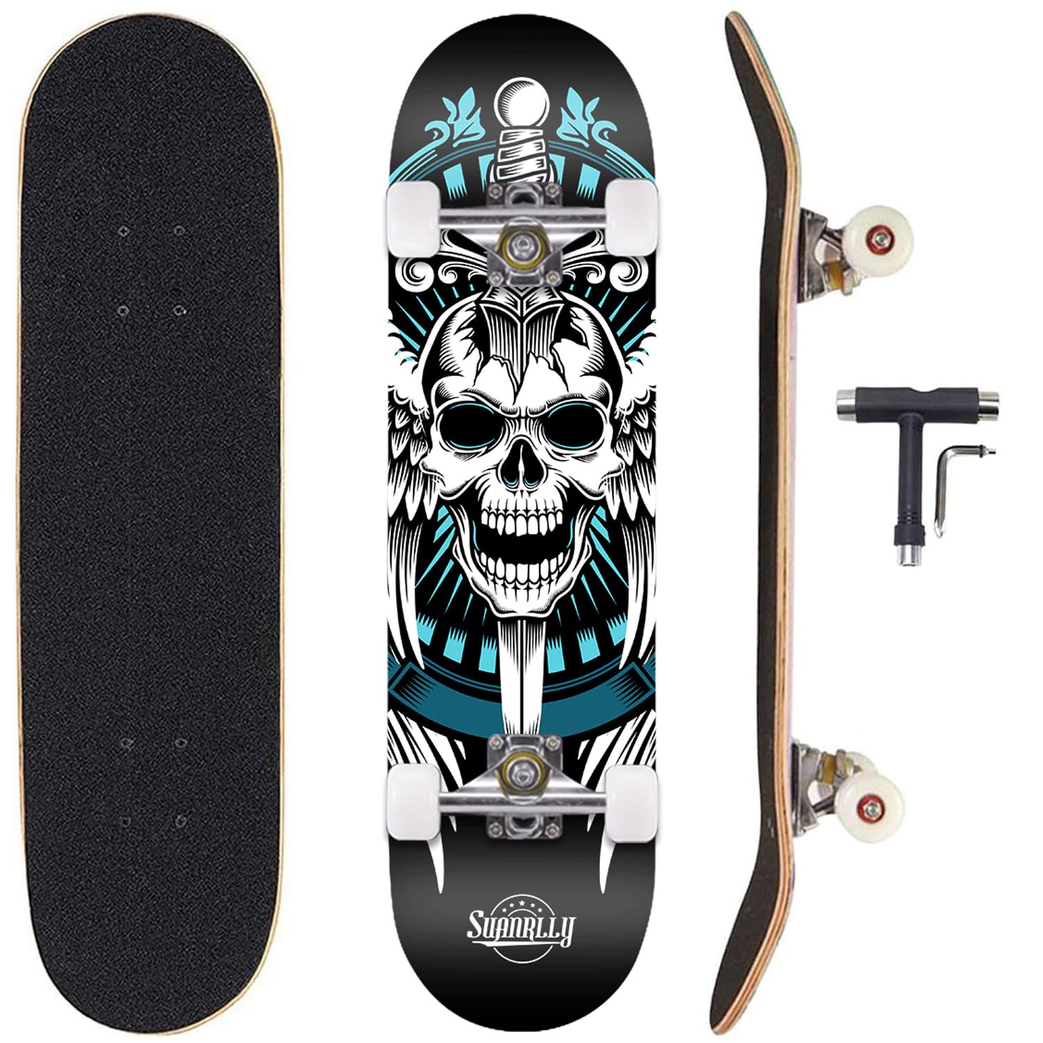 Skateboard Adulte Trick Skate Board pour Débutant, Cadeau d'anniversaire Skateboards pour Enfants Adolescent Adultes