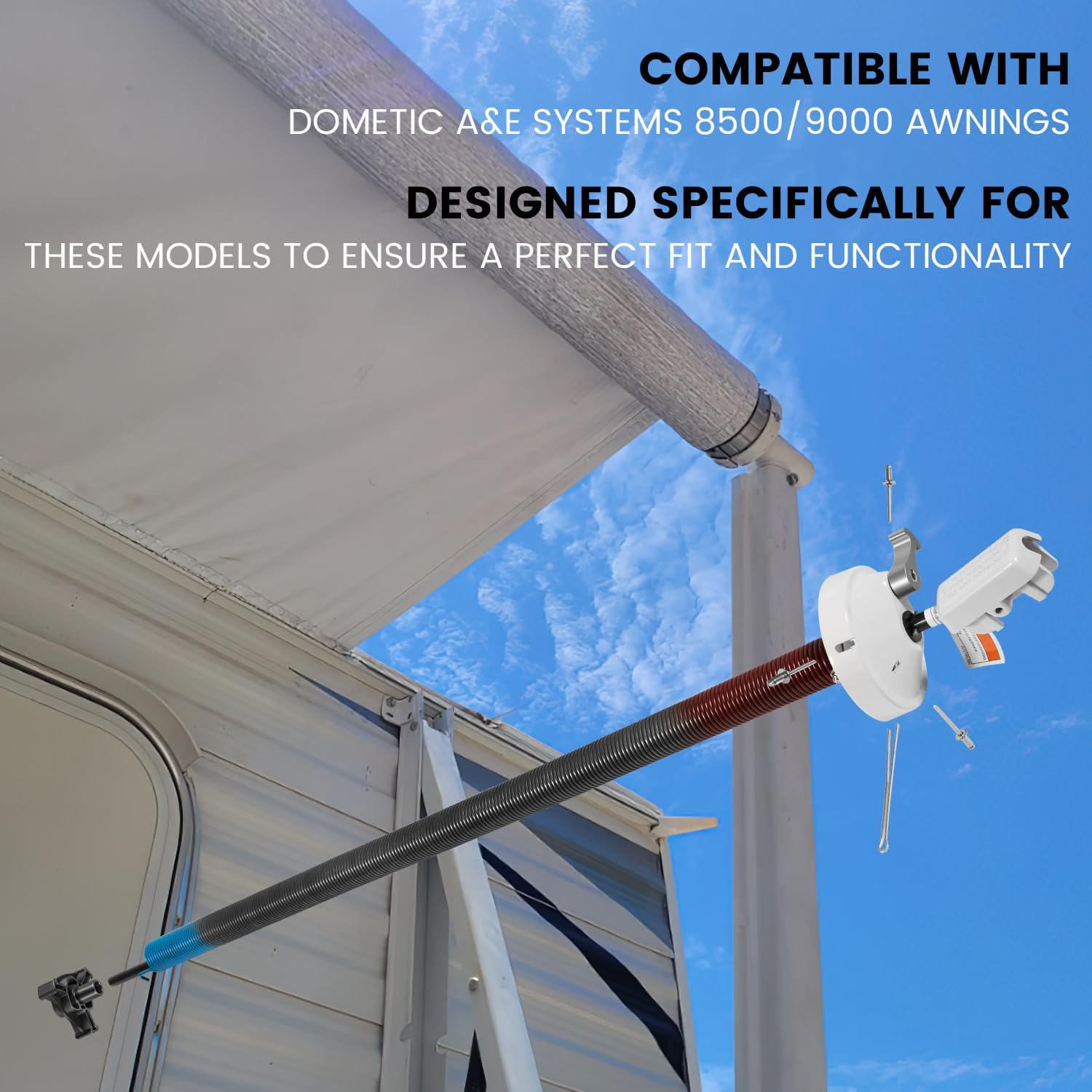 3108399.035B Right Hand Awning Torsion Arm Assembly Replace for Dometic A&E 8500/9000 Series Torsion Arm Assembly, Polar White