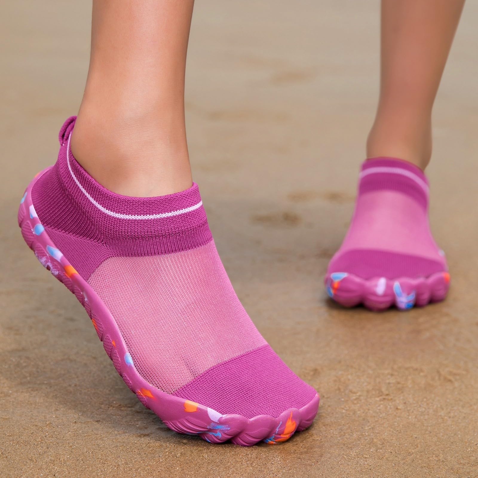 Męskie buty do wody na boso, bohema, lekkie skarpety do wody, szybkoschnące, buty do pływania z podeszwą moro, do surfingu na plaży i jogi, Fioletowy, 40 EU