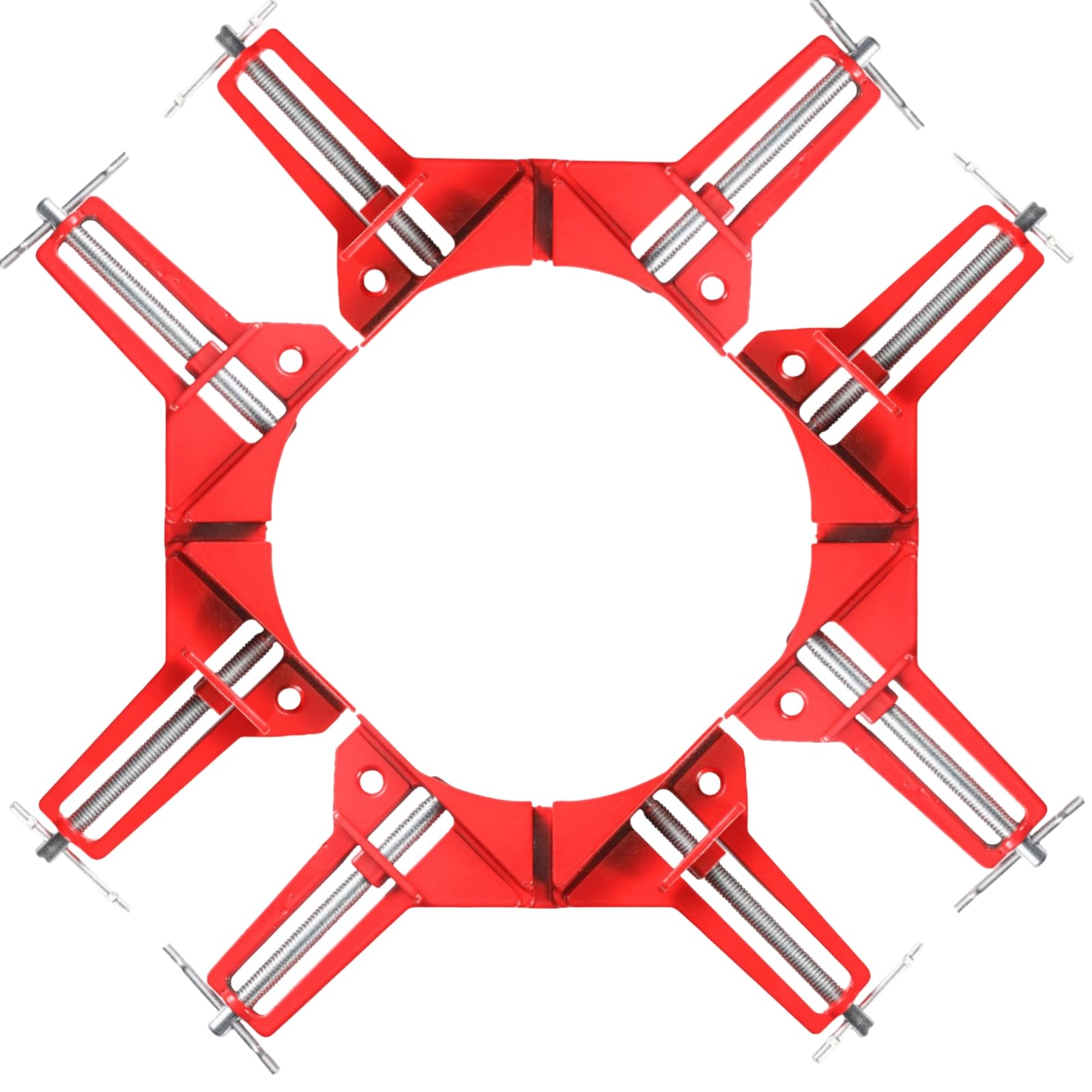 JDLYEVER 90° Right Angle Clamp – Heavy-Duty 4-Pack Quick-Fix Clamps for Woodworking, Glass Aquariums, and Picture Frames – Adjustable Range 0-75mm, Durable Electroplated Screws, Built-in Drill Holes