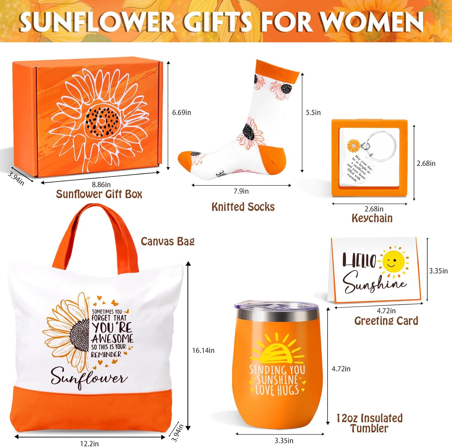 Sunflower Gifts for Women, Sending Sunshine Inspirational Gifts, Birthday Gift for Women Get Well Soon Gift Basket Thinking of You Care Package for Girls Mom Best Friend Bestie Sister Wife Girlfriend - Image 2