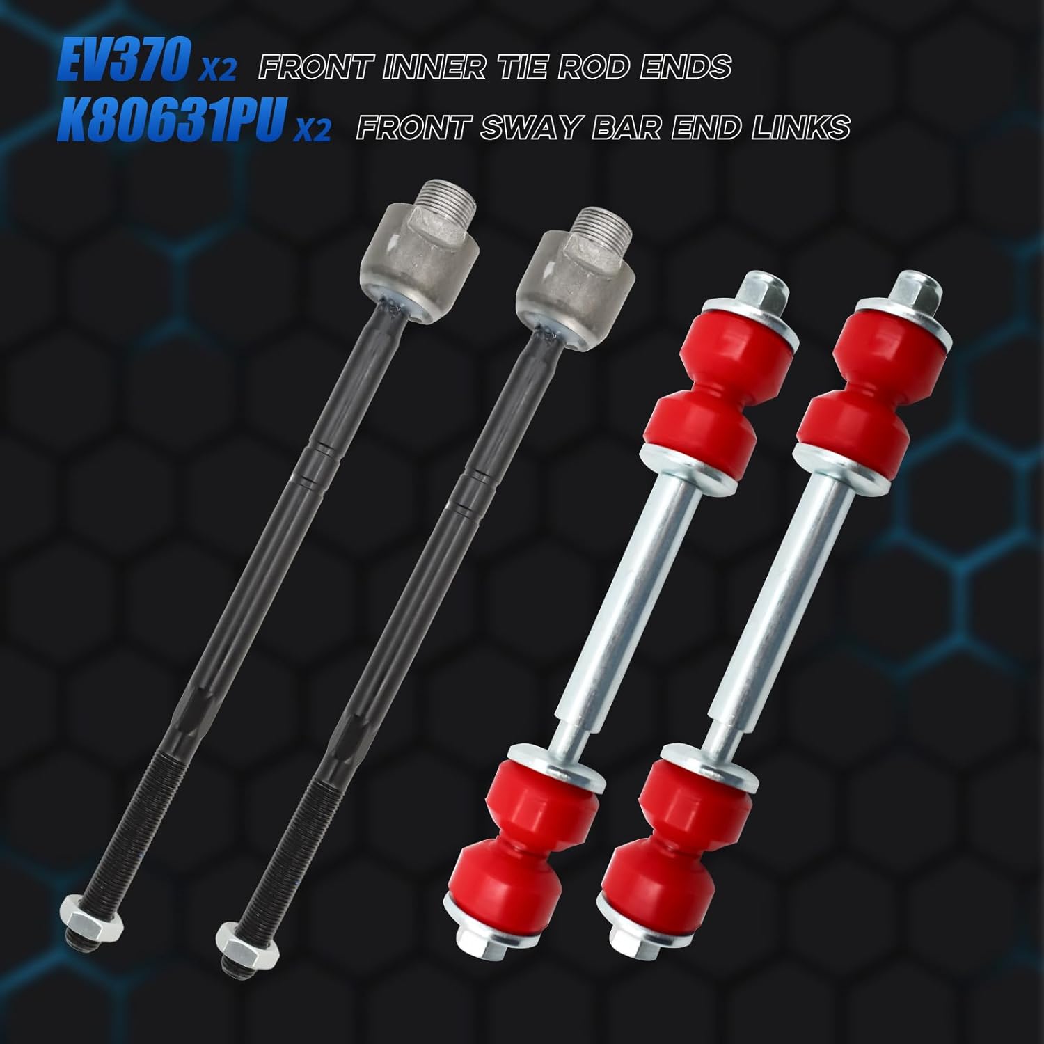 12PCS RWD Front End Suspension Kit for 1999-2006 Chevy Silverado GMC Sierra 1500 2WD, Upper Control Arms w/Ball Joints Suspension Kit Replacement - PU Bushing K80942