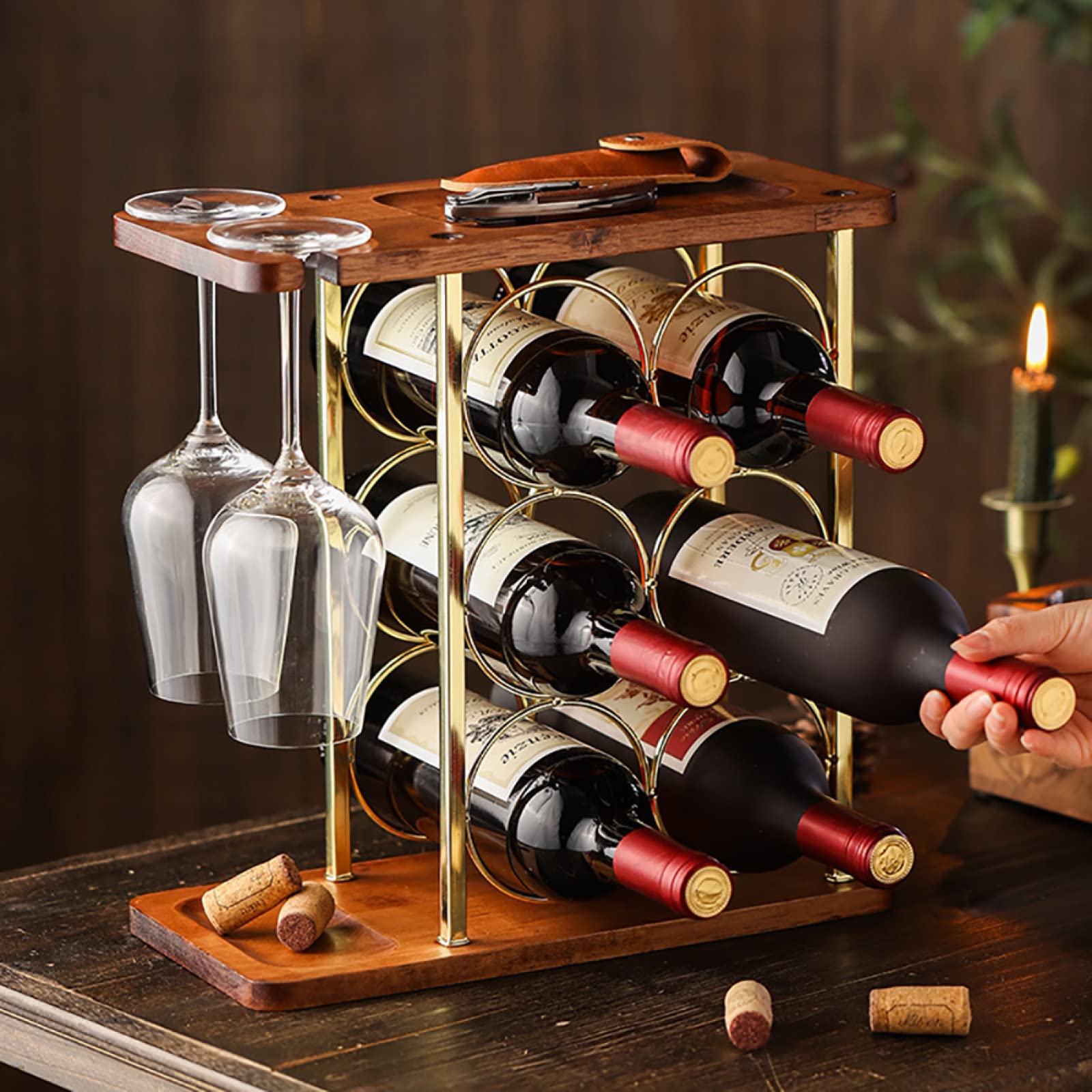 Portabottiglie per vino, portabottiglie, centrotavola, ornamenti