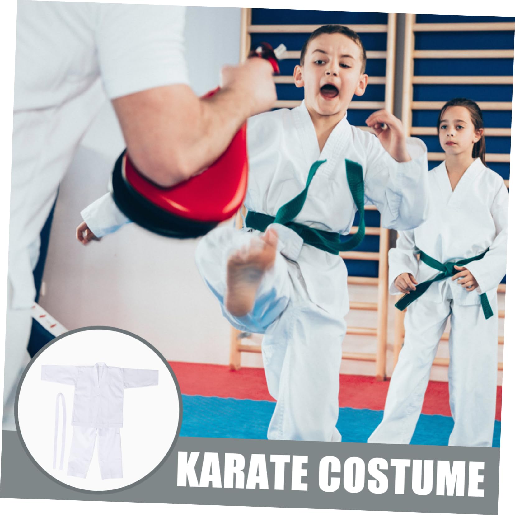 Kimono de Karaté Adulte et Adolescent, Tenue D’entraînement Blanche en Mélange de Coton, Confortable et Élastique pour Arts Martiaux
