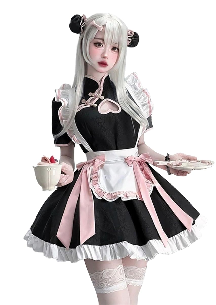 セクシー チャイナ チャイナドレス メイド服 メイド チャイナ 服 コスプレ ゴスロリ アリス風 かわいい 可愛い フリル リボン ロリータ ワンピース 胸空き 下着 萌え ボンデージ ボディコン ミニ 中国 コスチューム 中華 チャイナ風 エッチ ランジェリー 衣装 仮装 lolita 半袖 ハロウィン レディース 写真会 学園祭 文化祭 喫茶店 制服 チャイナお団子 豪華セット