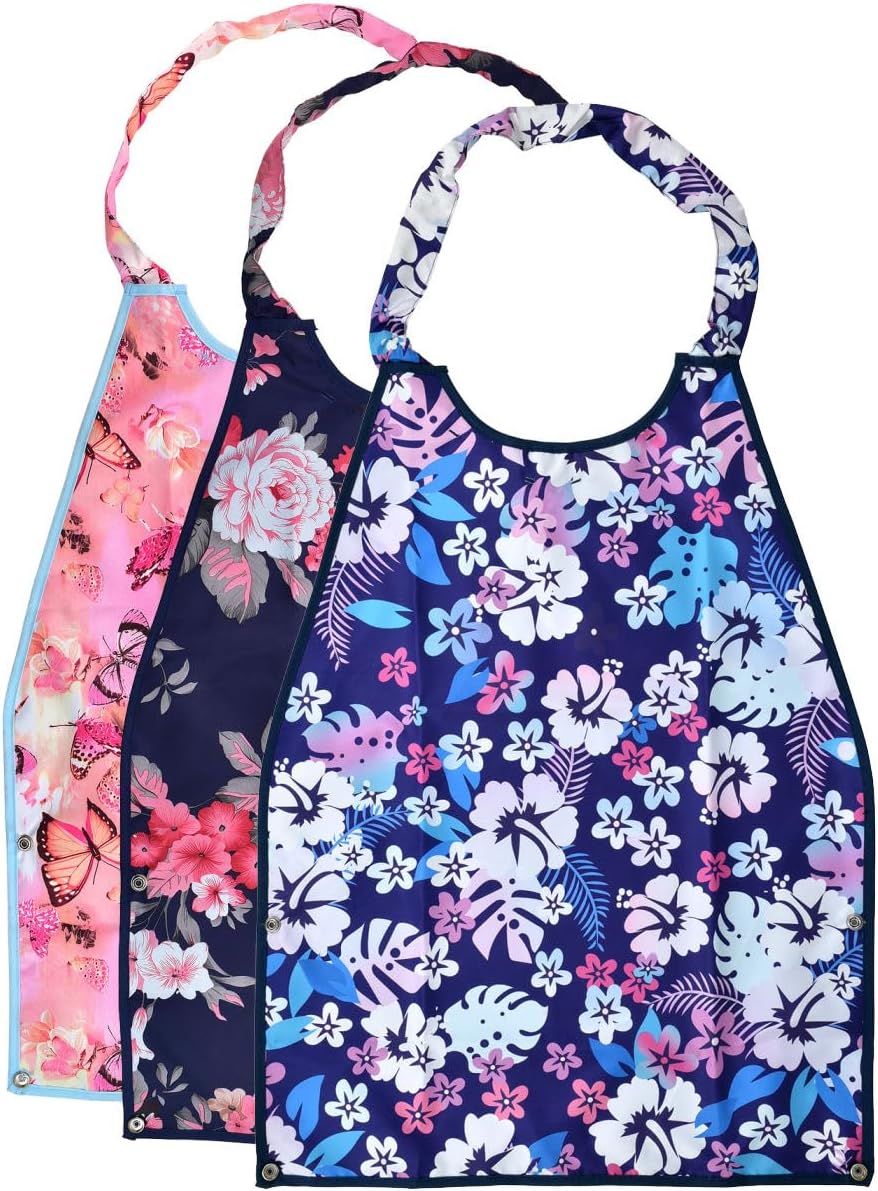 Celley Adult Bibs (3-Pack), Gift for Elderly, Reusable and Washable