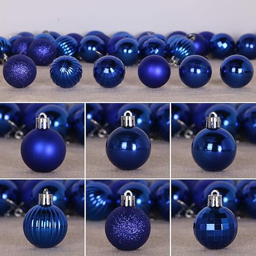 Vista 11 de GameXcel 18 Esferas Navideñas para Árbol de Navidad - Decoraciones de Árbol de Navidad Irrompibles Bola Colgante Mediana Azul Cielo 2.5 pulgadas x