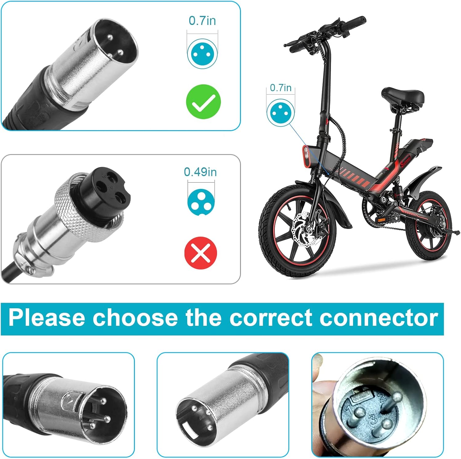 Fancy Buying 44V Charger for 36V Lead Acid Battery Razor MX500 MX650, GT GT750, Izip I600 I750 I1000 Mongoose M750 Electric Scooter with 3-Pin Male XLR Connector