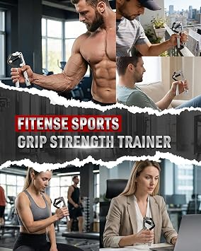 Fitense Hand Grip Strengthener, 8 Levels Adjustable Hand Gripper 50-225lb with Digital Counter, Non-Slip Silicone Hand Grips for Rehabilitation, Strength, Wrist Training Workout & Strengtheners