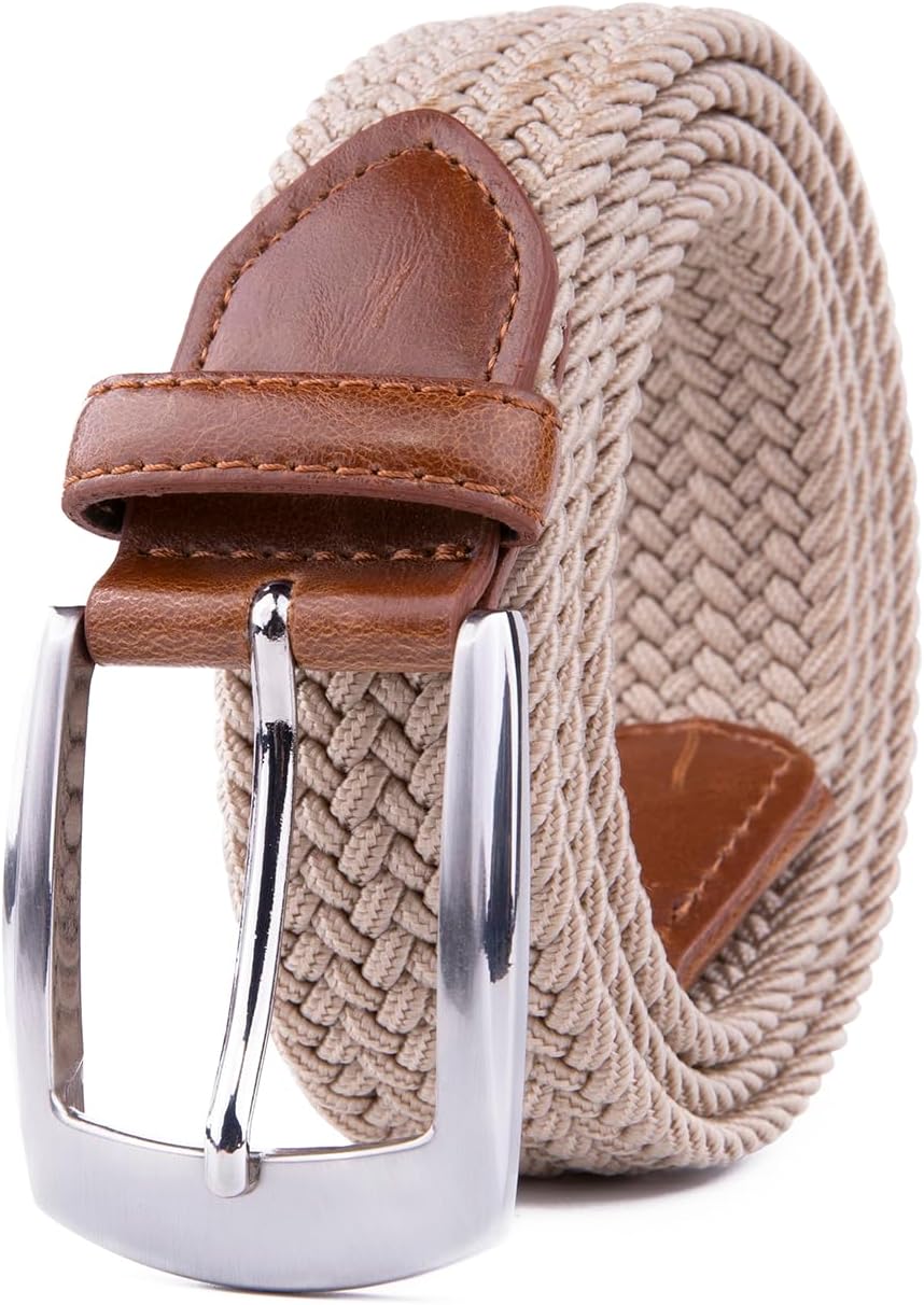 Canvas Elastic Fabric Woven Stretch Braided Belts for Men Women Junior with Multicolored/Full Sizes