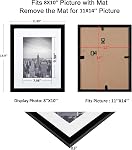 11x14 Cadre de l'image 2 Pack, affiche 8x10 avec Mat ou 11 x 14 Sans Mat, Wall Gallery Cadres photo-montres verticaux ou horizontaux & Prêt à accrocher, Cadres photo pour montage mural, Noir
