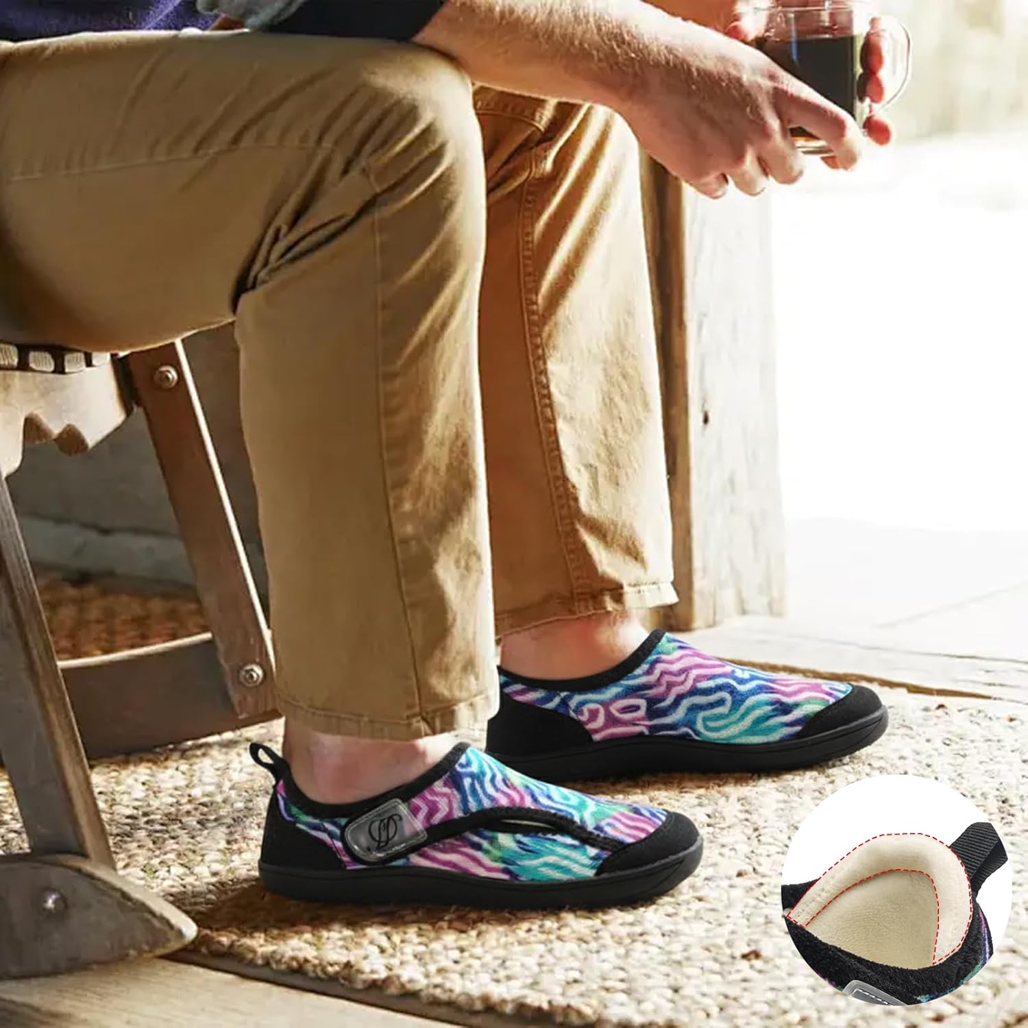 Comfortable Wide Diabetic Shoes for Women Mes,Barefoot House Shoes Slippers for Women Indoor Outdoor,Adjustable Zero Drop Edema Shoe for Neuropathy, Breathable Nursing Shoe Wide Width Casual Sneakers - Image 2