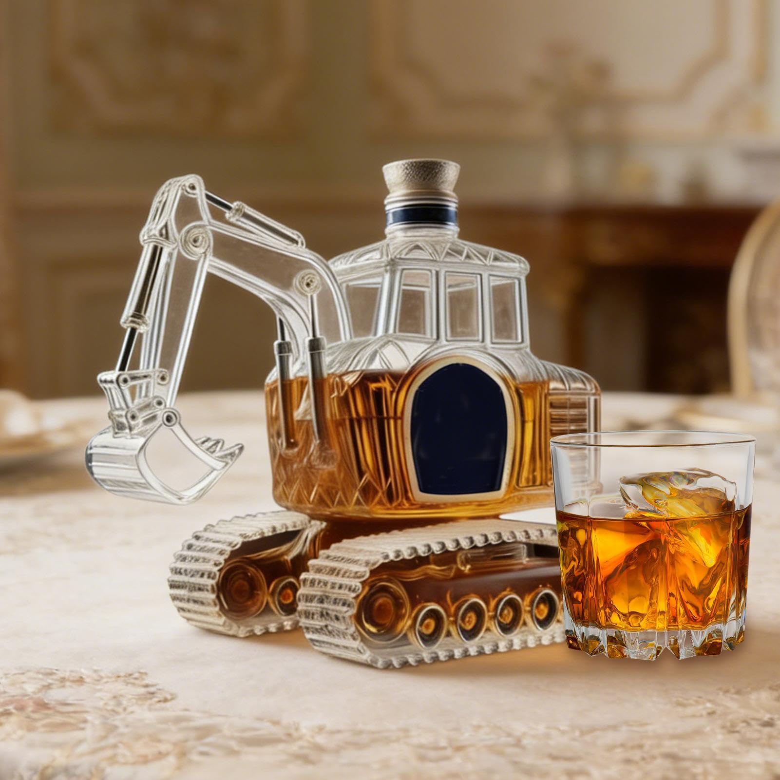 dispositivo di versamento - design articolato, porta vodkabe a prova di perdite, caraffa di cognac soffiata a mano, serbatoio di rum cristallino trasparente | Pistone di attrezzature per la