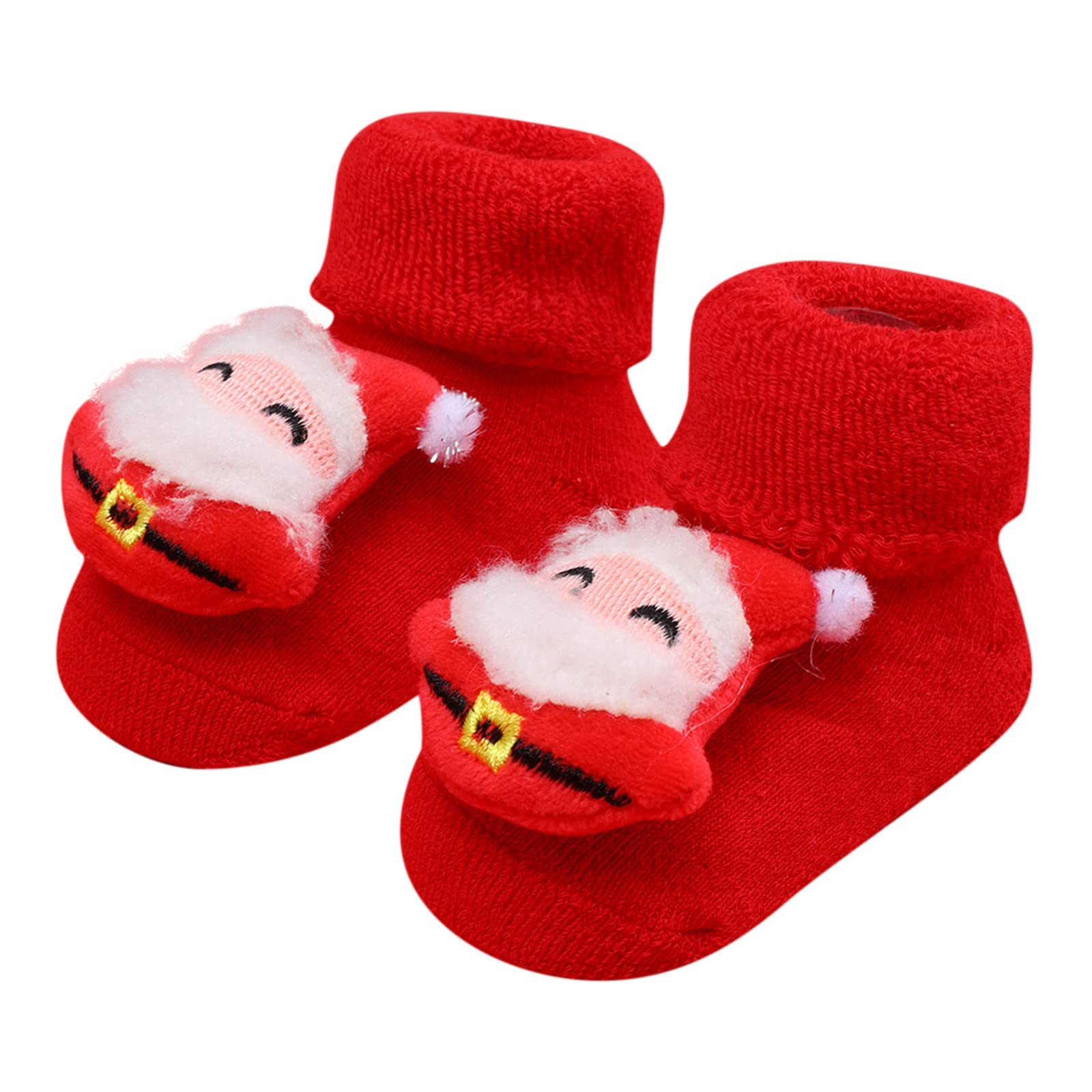 RNTOP Baby Christmas Socks Toddler Boys Girls Children Santa Socks Soft Sole Non-Slip Xmas Floor Socks Baby Xmas (A, One Size)