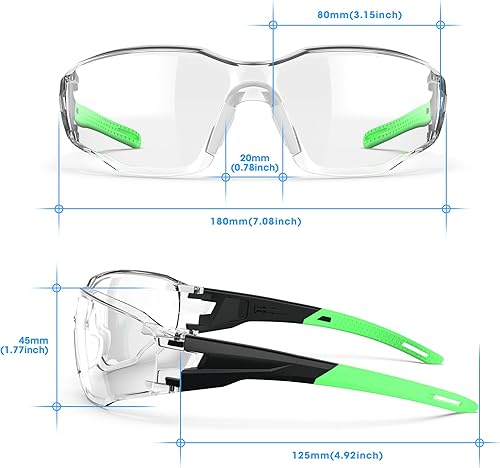 Miniatura 4 de Gafas de Seguridad Antiempañamiento, Lentes Transparentes, Marcos Ajustables, Protección de Ojos con Bloqueo de Luz Azul Para Hombres y Mujeres