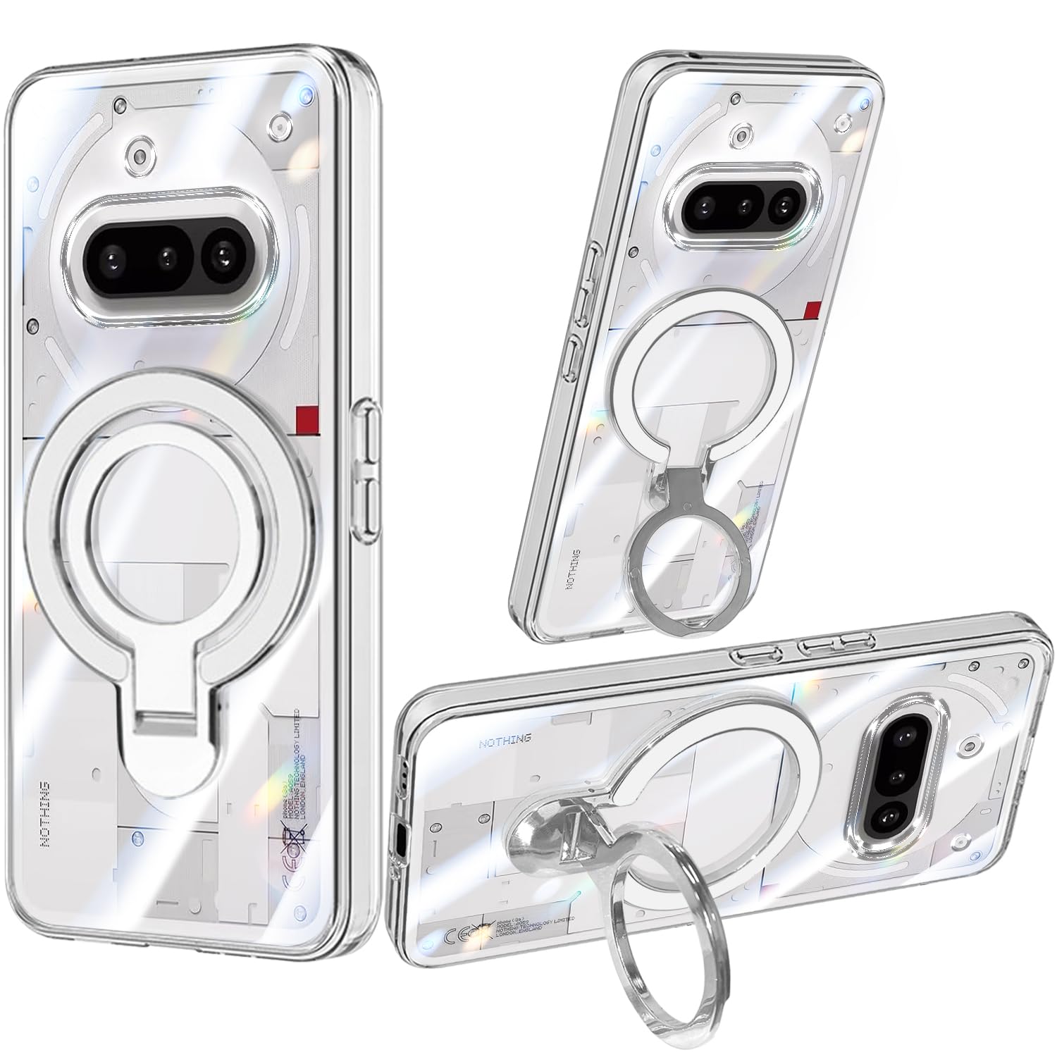 nothing phone 3a ホワイト　ブラック/クリア ケース付き Amazon.co.jp: Nothing Phone 3a ケース クリア リング付き 縦横