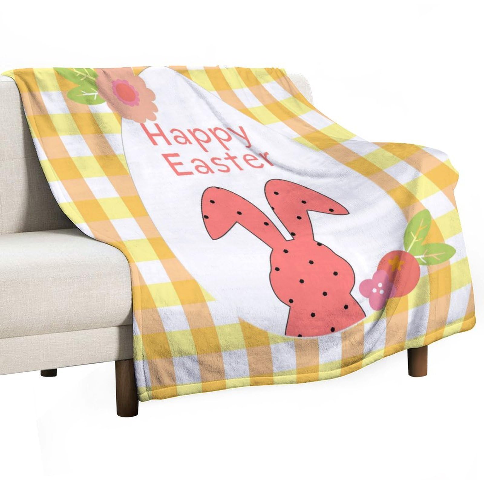 Couverture polaire lapin douillette et plaid moelleux Buffalo Check 101x127 cm