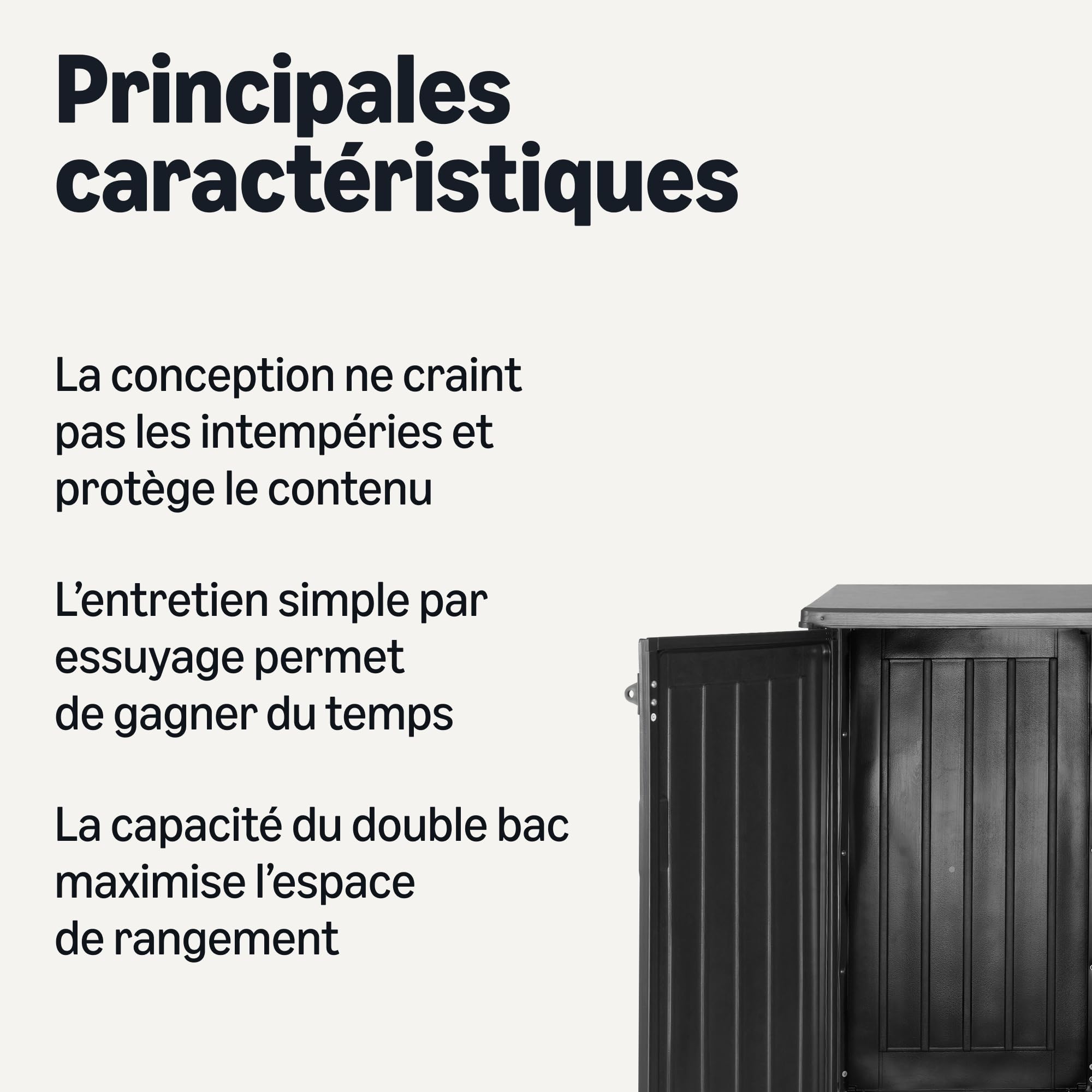Amazon Basics – Abri de Rangement,Noir,116cm x 70,5cm x 112,8cm