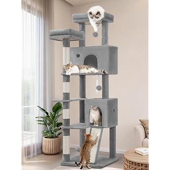 Cat Scratching Post Large 178 cm Multi Tier Cat Tree Light Grey