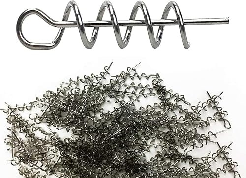 OMYZERO 0.591 in1.024 in1.299 in1.654 in Señuelo suave Cebo de resorte Twist Lock Pesca al aire libre Gancho centrado Pin para señuelo suave cebo