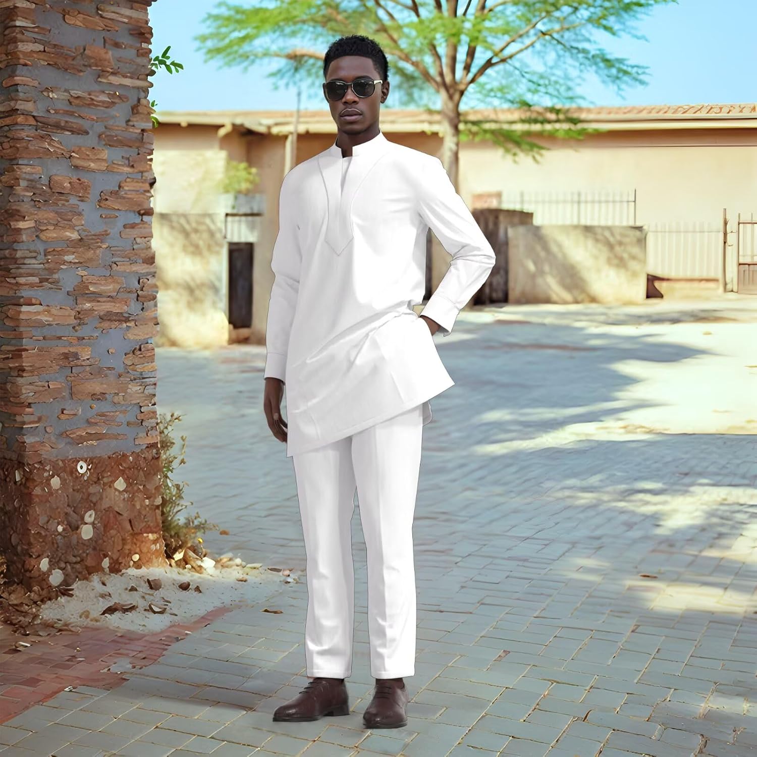 African Clothes Dashiki Suits for Men 2 Piece African Shirts and Pant Slim Fits Formal Attire to Party Wear - Image 6