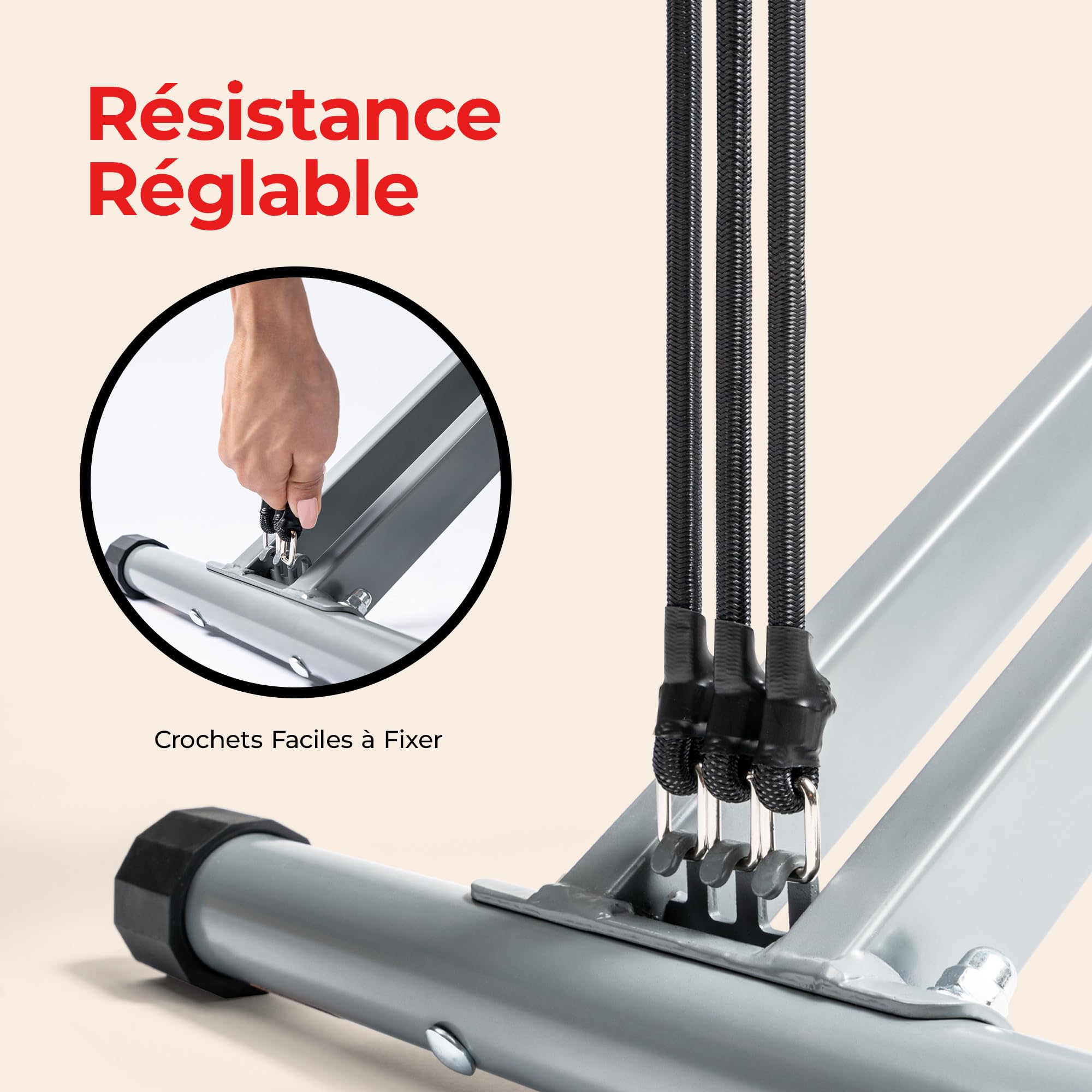 Sunny Health & Fitness Appareil Row-N-Ride Squat Assist, Équipement d’Entraînement Pliable avec Résistance Réglable, Machine de Fitness à Domicile pour Travailler Bras, Fessiers et Jambes, Option Plus