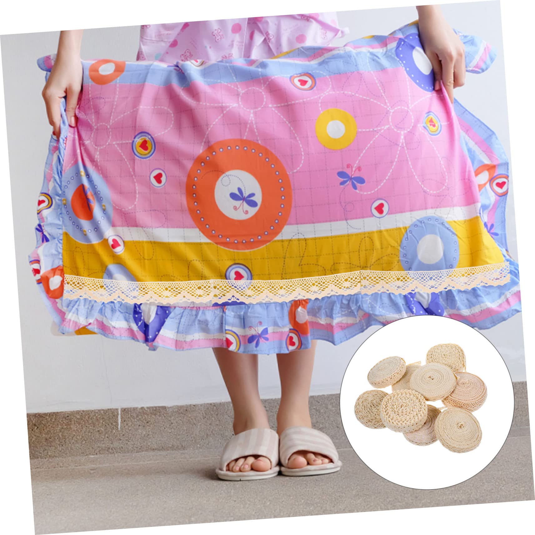 TEHAUX 18rollos Cinta De Encaje De Algodón Para Manualidades y Decoración De Eventos Diseños Mezcla Para Para Bodas Ropa y Cortinas