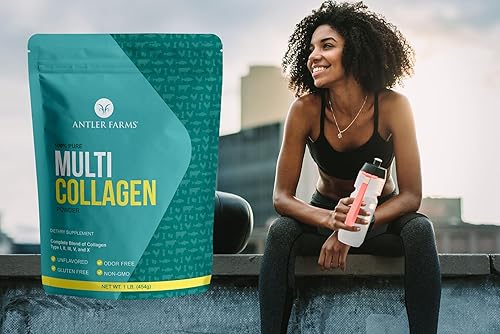 Miniatura 4 de Antler Farms - Polvo de proteína de colágeno múltiple - 5 tipos (I, II, III, V y X) Péptidos de colágeno hidrolizados 100% puros para hombres y