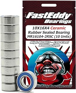 FastEddy Bearings 10X16X4 Ceramic Rubber Sealed Bearing MR16104-2RSC (10 Units)