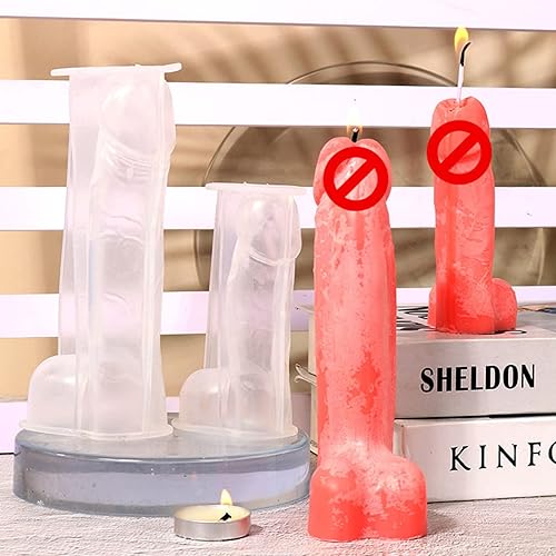 Miniatura 5 de iiniim Novedoso molde de vela 3D reutilizable hombres genital silicona vela molde fabricación de velas DIY pastel jabón suministros 18CM talla única