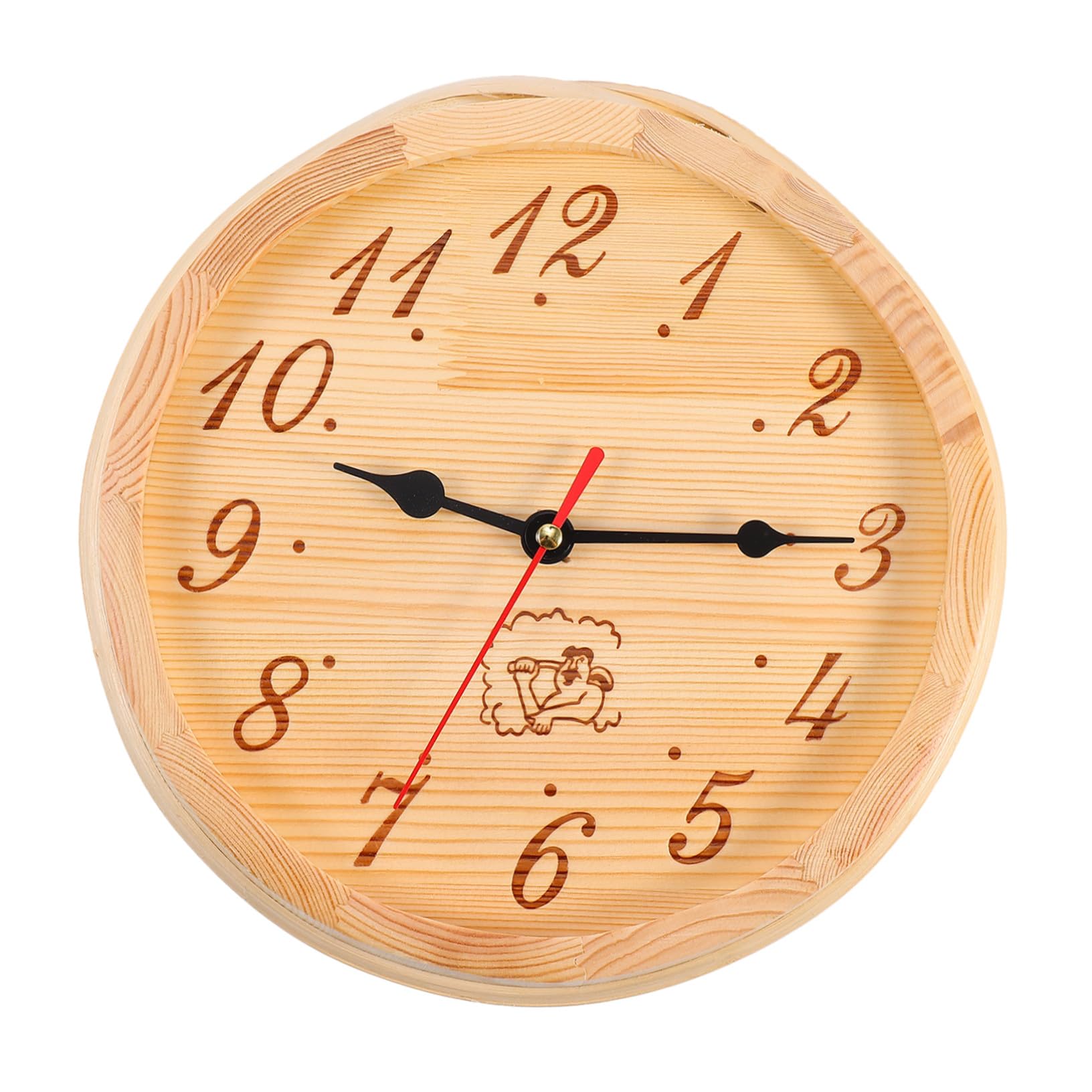 DOITOOL Sauna Uhr Wandhängend Feuchtigkeitsbeständig Uhr für Sauna und Yoga Schlafzimmer Dekorative Holz Wanduhr