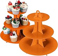 Vista 15 de Soporte para Cupcakes de 3 Niveles, Soporte para Pastel, Torre de Soporte para Cupcakes DIY Escalonada para Exhibiciones de Mesa de Postres