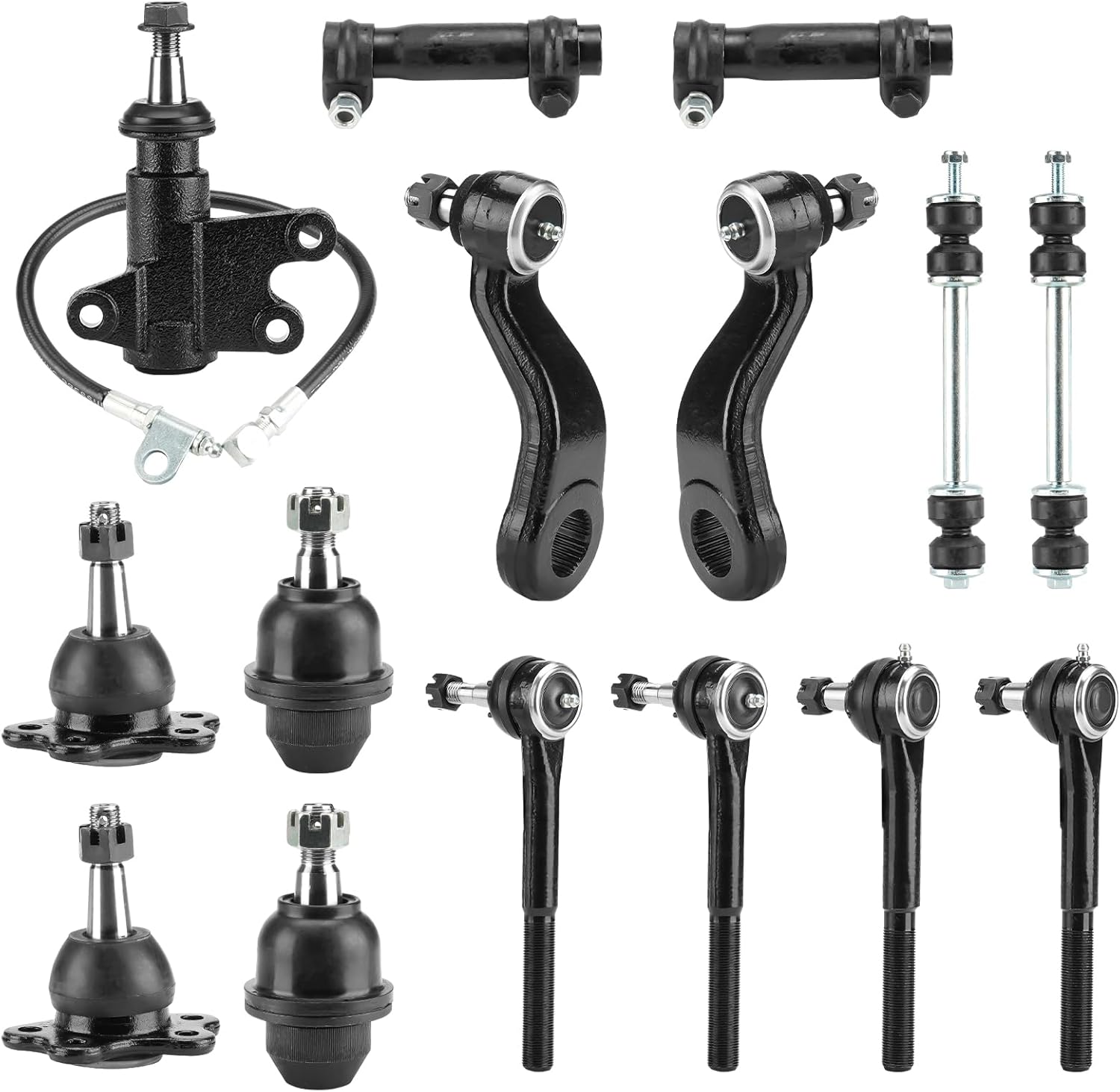 4WD Front End Suspension Kit for Cadillac Escalade 99-00, Chevy K2500 GMC Yukon 95-00, K1500 Suburban Tahoe 95-99 with Ball Joints Sway Bars Tie Rods Pitman Arm Idler Arm Bracket 15PCS K6292 K6477