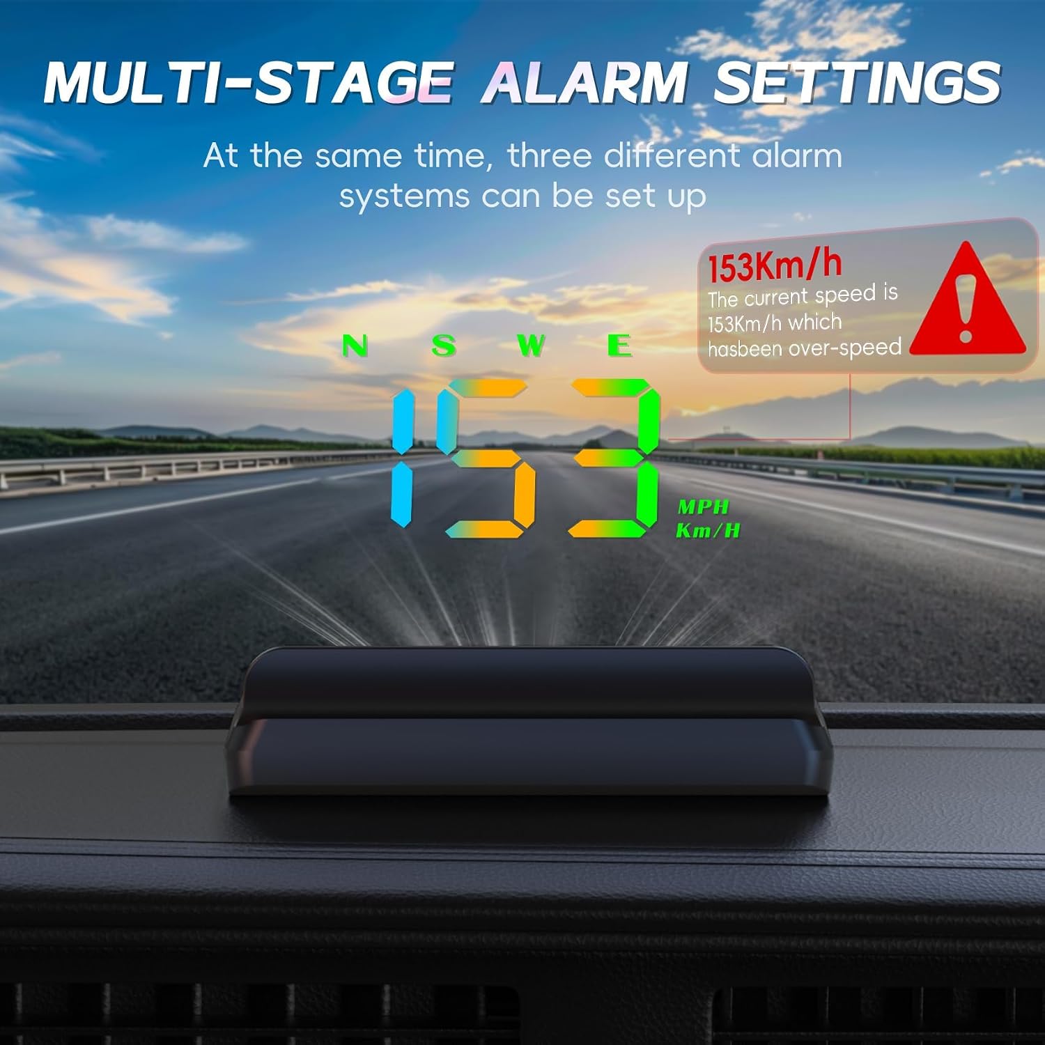 Heads Up Display for Cars, Digital Speedometer for Car GPS Speedometer with MPH/KMH Switch, Speed Calibration, Adjustable Brightness, Overspeed Alert, Large Font Display,Speedometer HUD Plug & Play