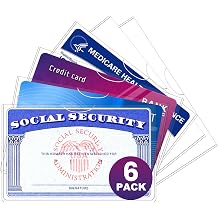 Sooez 6 Pack Social Security Card Protector, 24 Mil Thick Card Protector Sleeves, Protective Credit Card Sleeve, Clear Card Sleeves, Perfect Fit for Social Security, Medicare, Credit, Business Card