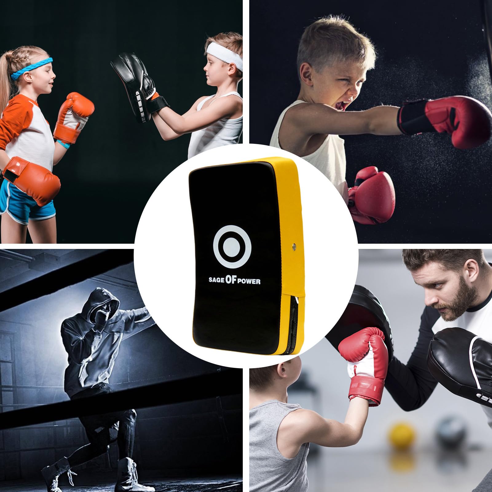 Paracolpi curvo per allenamento da boxe, per Muay Thai, kickboxing, karate con cinghie regolabili per pratica di arti marziali, 39 x 19 x 10 cm