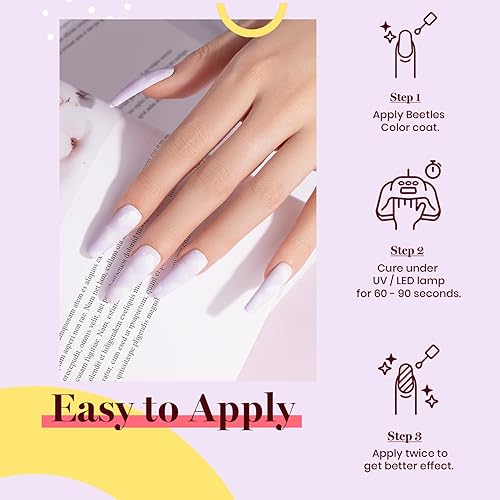 Miniatura 61 de Beetles - Esmalte de uñas en gel de 0.5 onzas fluidas (15ml), curado con lámpara LED, extracción por remojo, para arte de uñas, estética