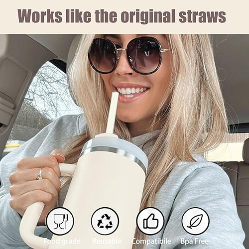 Miniatura 5 de Popote de repuesto compatible con vaso Stanley 30 de 40 onzas, paquete de 6 popotes de plástico reutilizables para Stanley Cup, accesorios incluyen