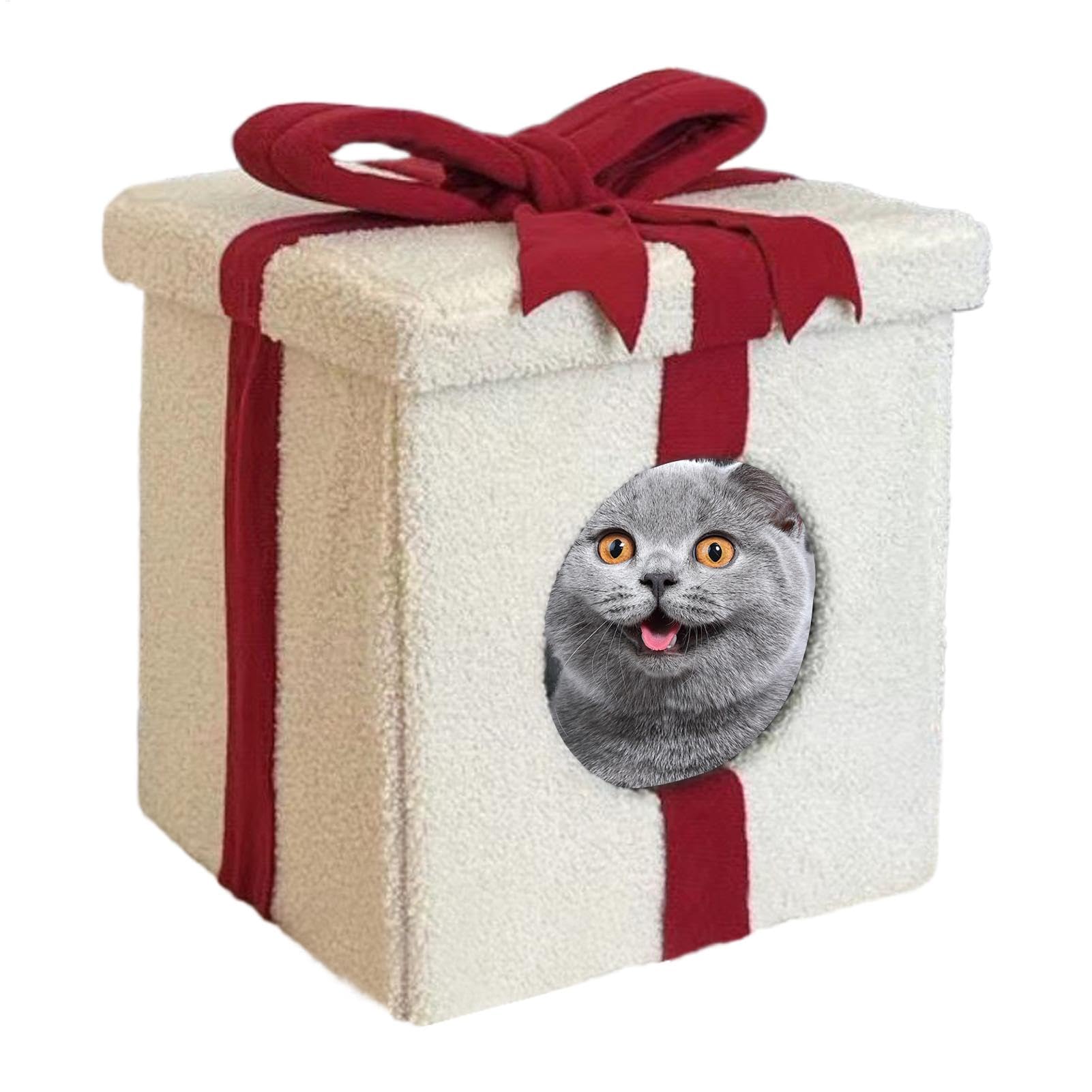 per gatti, case per gatti Casa per gatti chiusa | Cuccia per gatti pieghevole per interni, a forma di scatola, elegante e calda, per animali domestici, per l'inverno