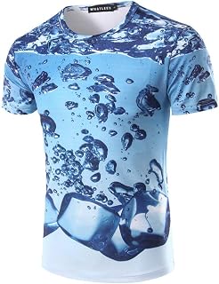 DRBDFMFHBSE Printed Short-sleeved -3d Printed Three-Dimensional Effect Printing Short-sleeved T-shirt,XL