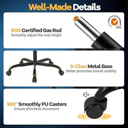 Miniatura 8 de Giantex Silla para videojuegos, silla de computadora de piel sintética con reposacabezas, soporte lumbar, respaldo reclinable y reposapiés, silla de