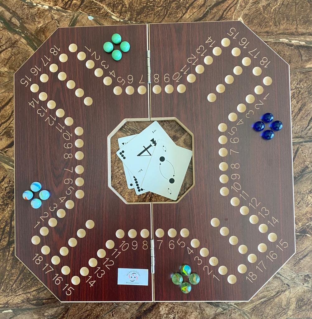 Jackaroo board game for 4 players jakaroo (Dark Brown)