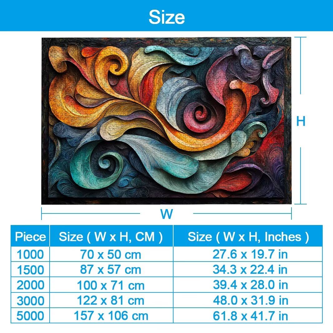 Puzzle 3000 sztuk, abstrakcyjne drewniane puzzle dla dorosłych, prezenty